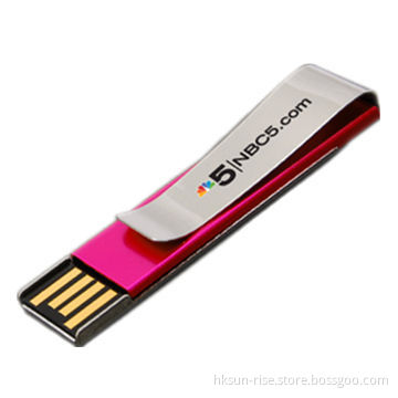 Waterproof Clip-shaped USB Flash Drive, Made of Stainless Steel Material, Various Colors Available